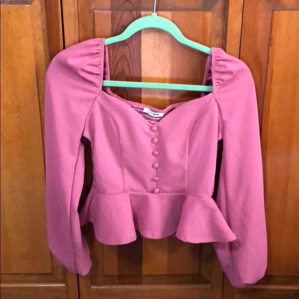 Pink peasant top